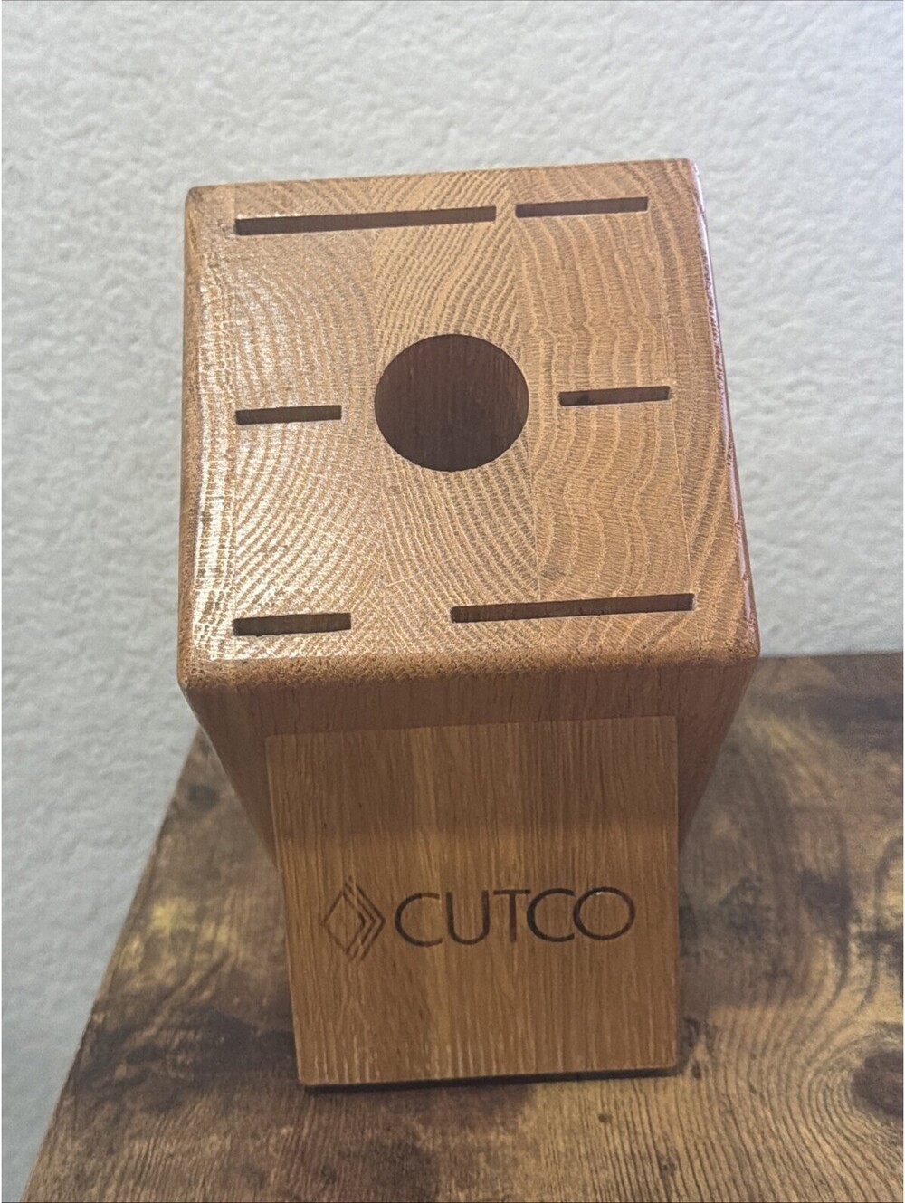 Cutco - 1743 Honey Oak - 7 Slot Wood KNIFE BLOCK ONLY for Galley Set
